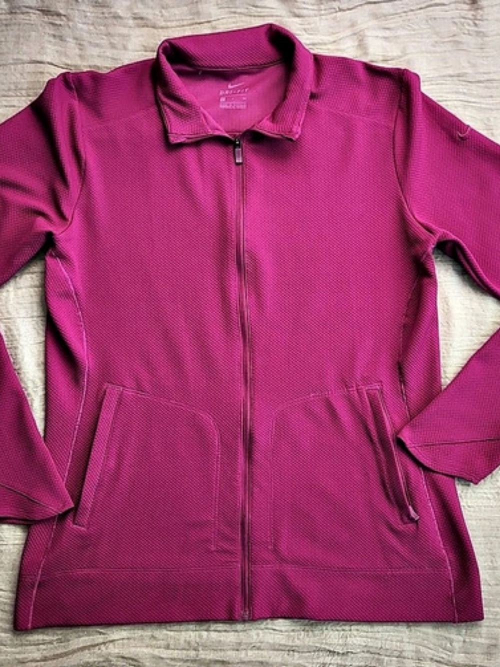 Nike One Fitted Dri-FIT Full-Zip Jacket Pink, Size S